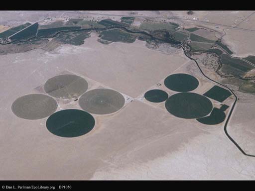 Irrigation in dry lands (aerial), Western USA