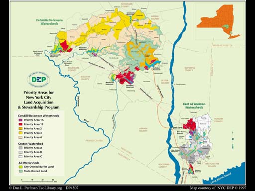 New York City watershed priorities map